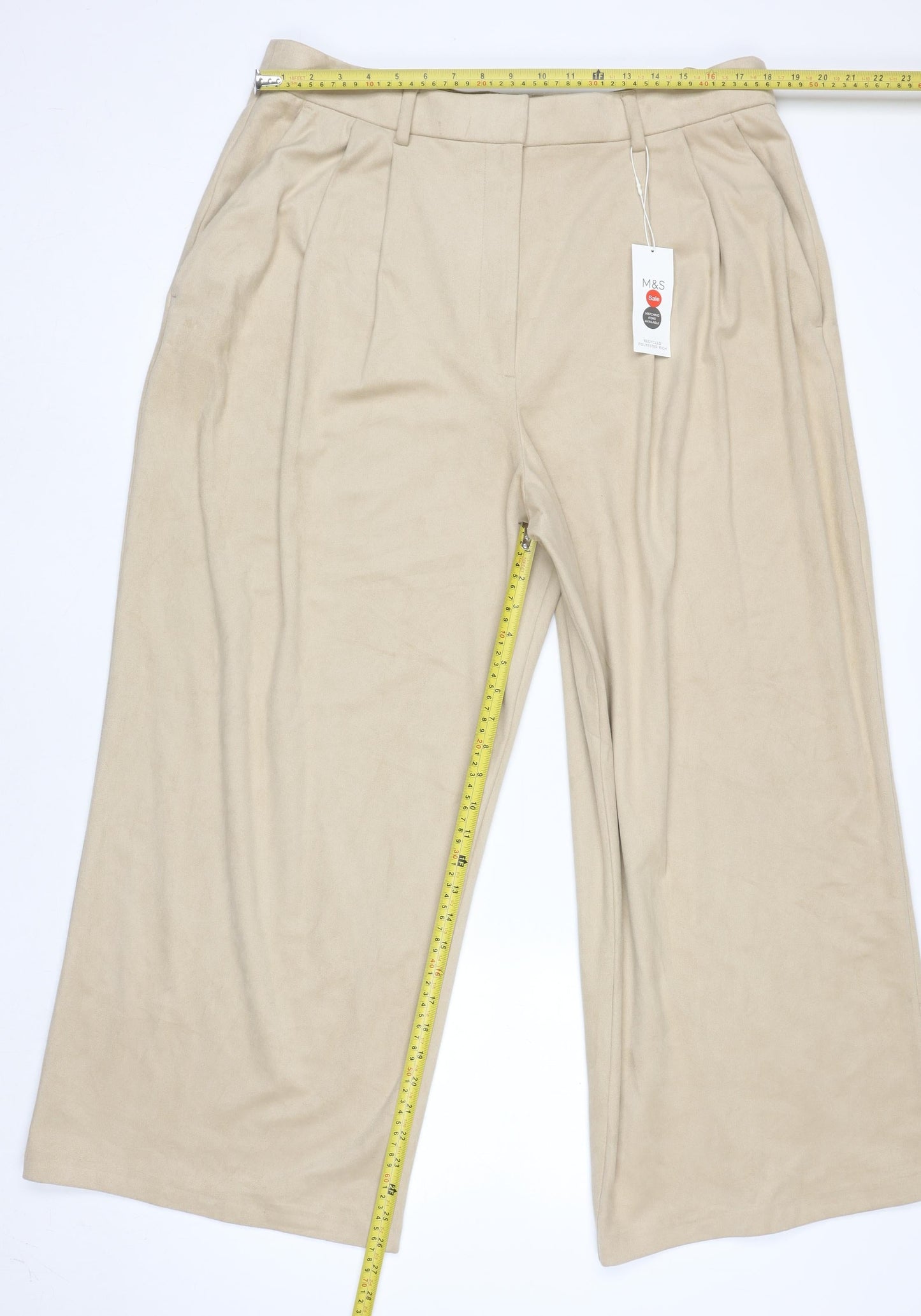 Womens UK Size 18 Marks and Spencer Regular Fit Casual Business Beige Trousers