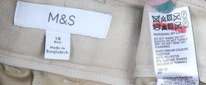 Womens UK Size 18 Marks and Spencer Regular Fit Casual Business Beige Trousers
