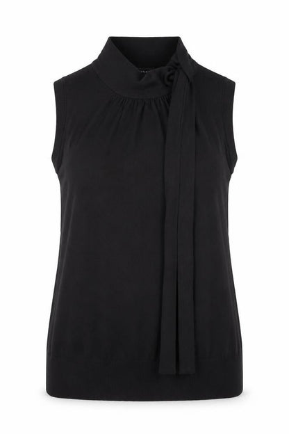 Warehouse Women's Black High Neck Sleeveless Knit Blouse Size 8
