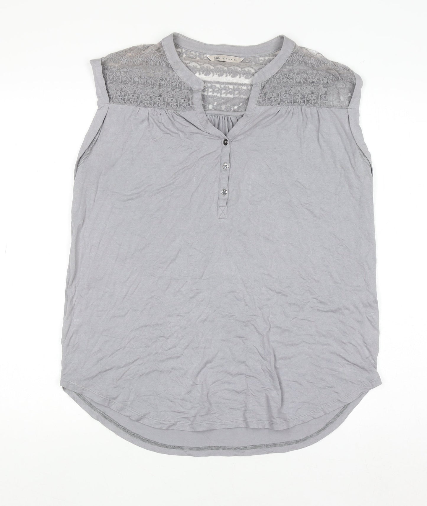 Womens UK Size 14 Marks and Spencer Grey Basic Blouse