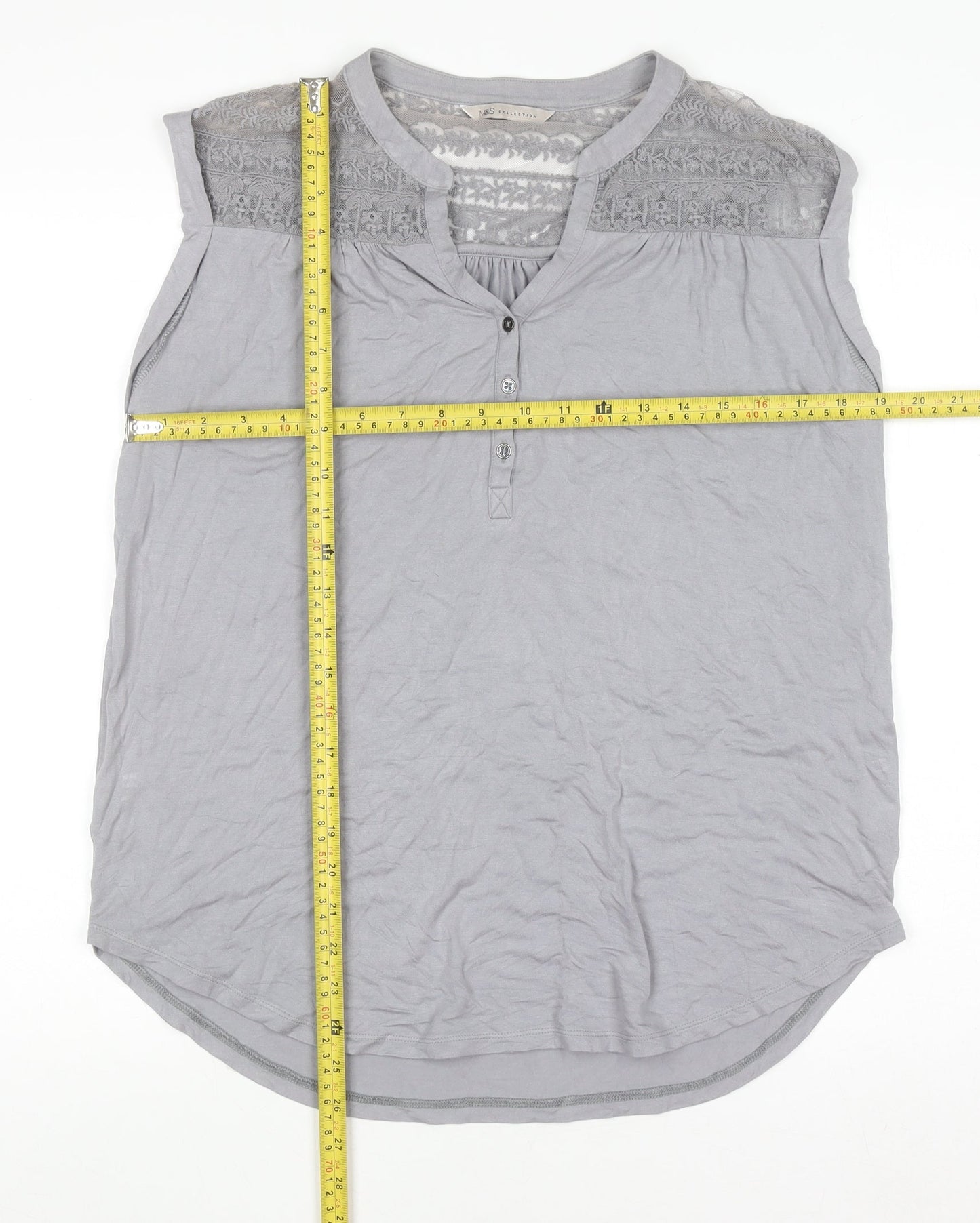 Womens UK Size 14 Marks and Spencer Grey Basic Blouse
