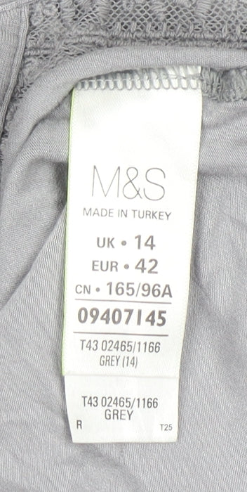 Womens UK Size 14 Marks and Spencer Grey Basic Blouse