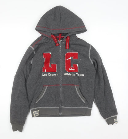 Boys UK Size 10-11 Years Lee Cooper Grey Full Zip Hoodie