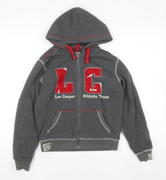 Boys UK Size 10-11 Years Lee Cooper Grey Full Zip Hoodie