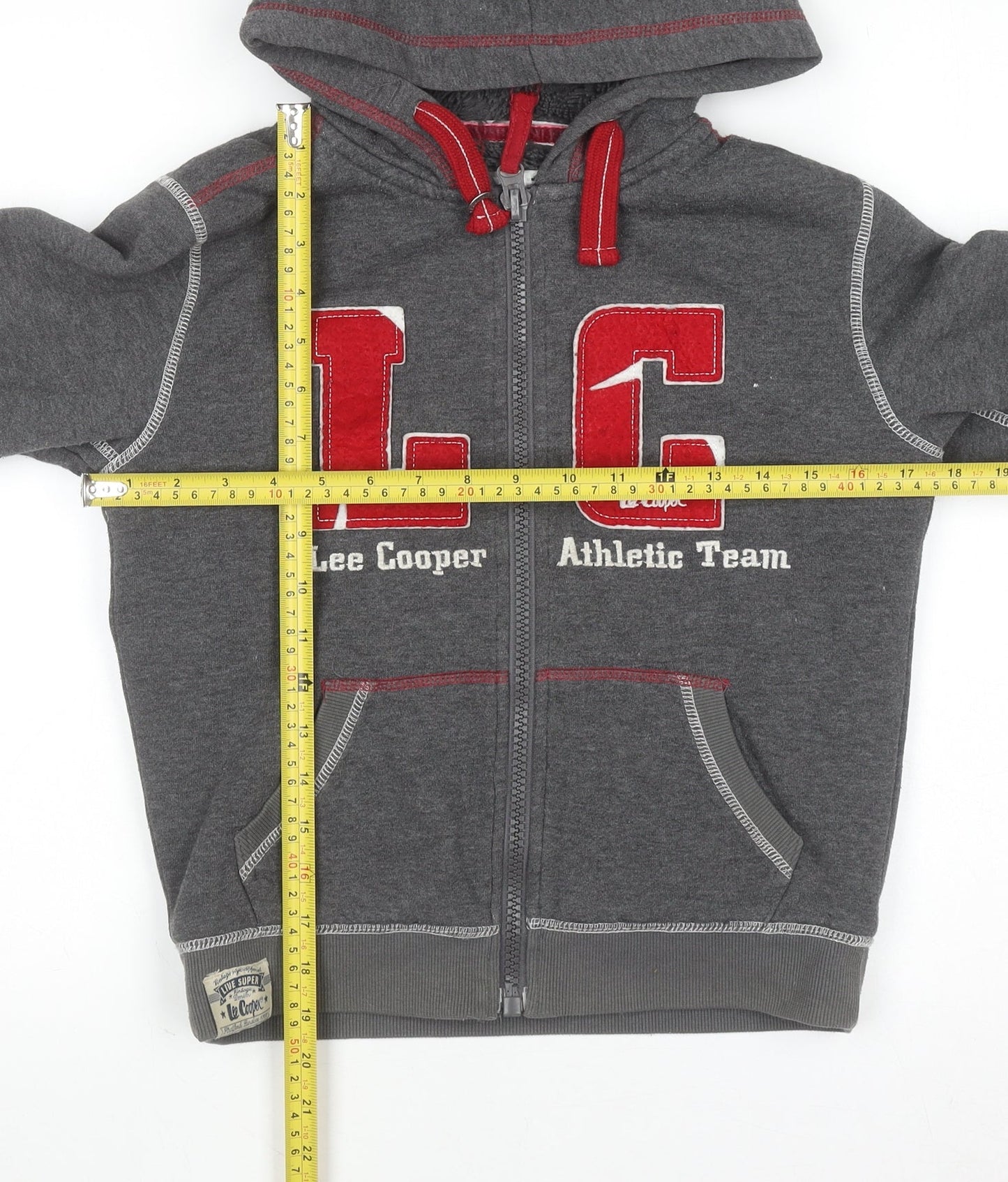 Boys UK Size 10-11 Years Lee Cooper Grey Full Zip Hoodie