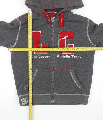 Boys UK Size 10-11 Years Lee Cooper Grey Full Zip Hoodie