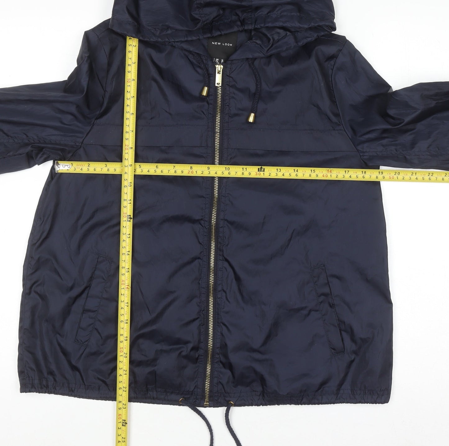 Womens UK Size 10 New Look Blue Windbreaker Coat