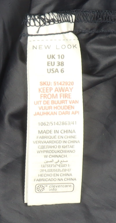 Womens UK Size 10 New Look Blue Windbreaker Coat