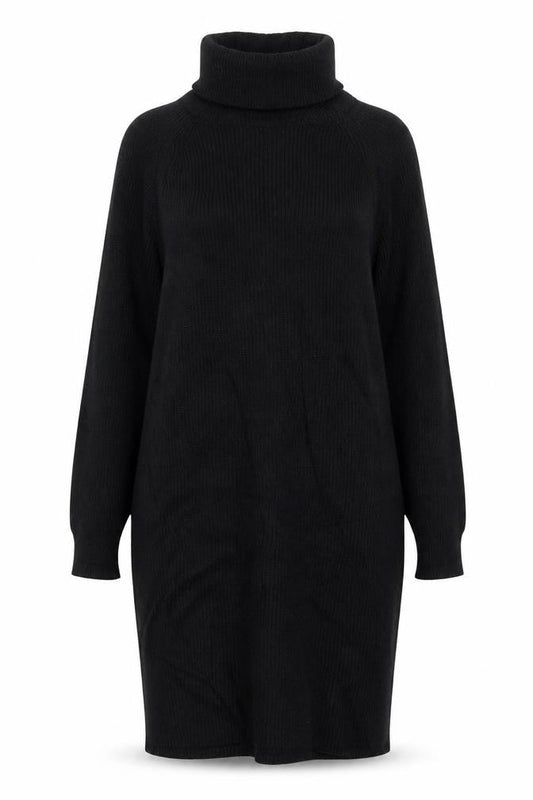 MNG Women’s Black Knit Roll Neck Long Sleeve T-Shirt Dress Size M