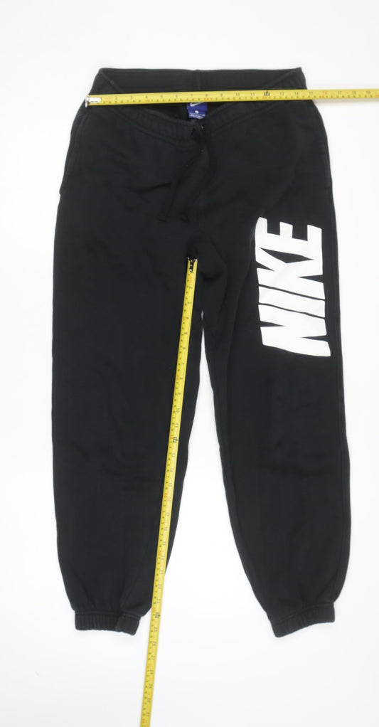 Nike Women Black Small Jogger Activewear Trousers Fleece Cotton Blend