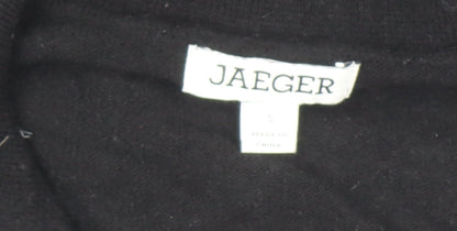 Jaeger Women’s Black Wool Knit Collared Sweater Dress Small