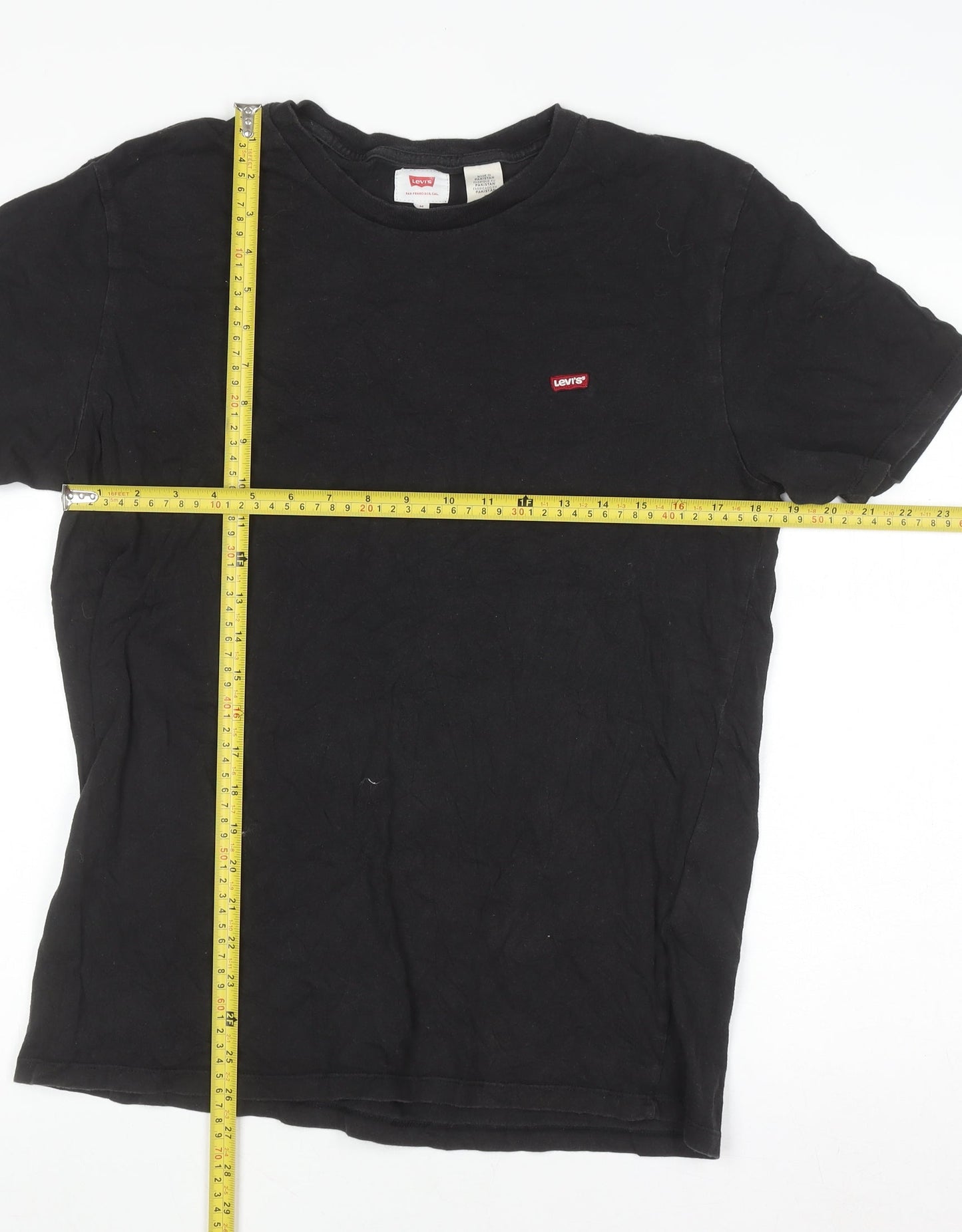 Levi's Men's Black Cotton Crew Neck Short Sleeve Regular Fit T-Shirt M