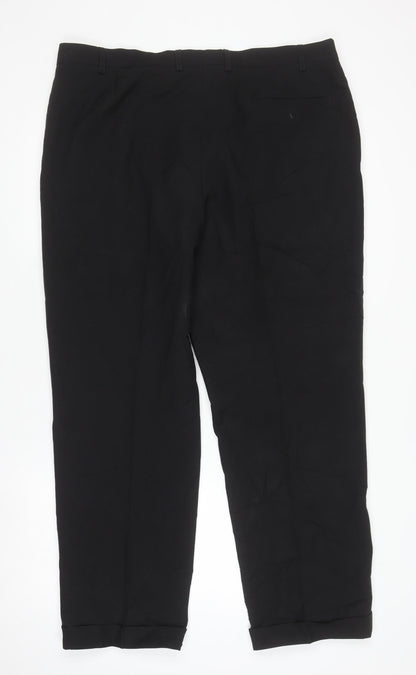 Marks and Spencer Men's Black 38x29 Crease Resistant Dress Pants