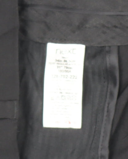 Next Men's Black Slim Fit Dress Trousers 34W 31L