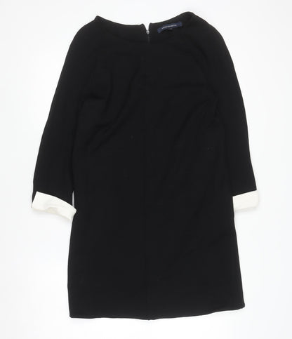 French Connection Women’s Black Shift Dress Size 8 3/4 Sleeve Workwear