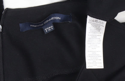 French Connection Women’s Black Shift Dress Size 8 3/4 Sleeve Workwear