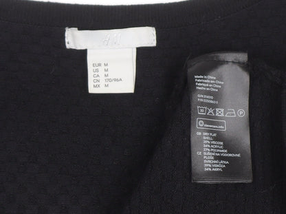 H&M Women Black Bodycon Knit Knee Length Dress Size M