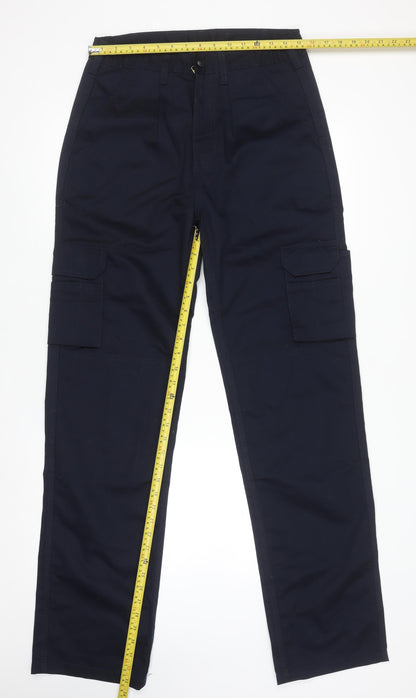 ORN Men's Navy Blue Cargo Work Trousers 32T Regular Fit