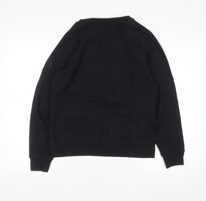 Womens UK Size S Gym+Coffee Black Pullover Sweatshirt
