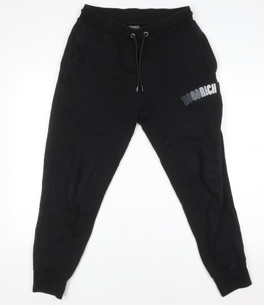 Mens UK Size S Hoodrich Regular Fit Jogger Black Trousers