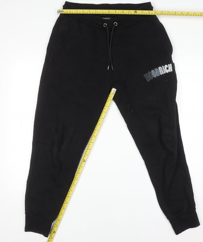 Mens UK Size S Hoodrich Regular Fit Jogger Black Trousers
