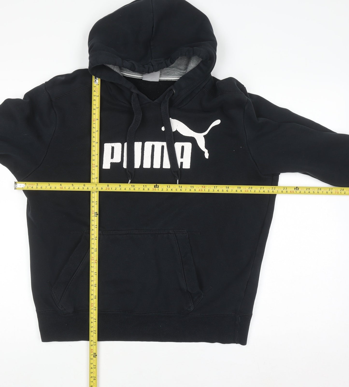 Mens UK Size M PUMA Black Pullover Hoodie