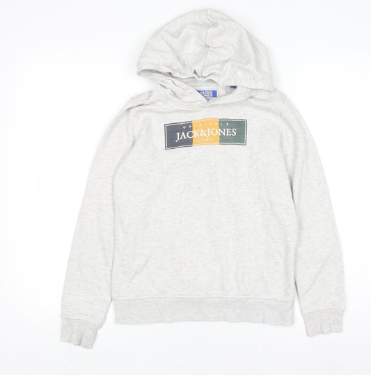 Boys UK Size 12 Years JACK & JONES Grey Pullover Hoodie