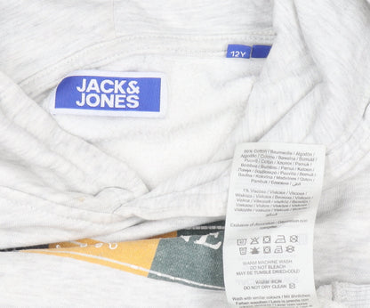 Boys UK Size 12 Years JACK & JONES Grey Pullover Hoodie