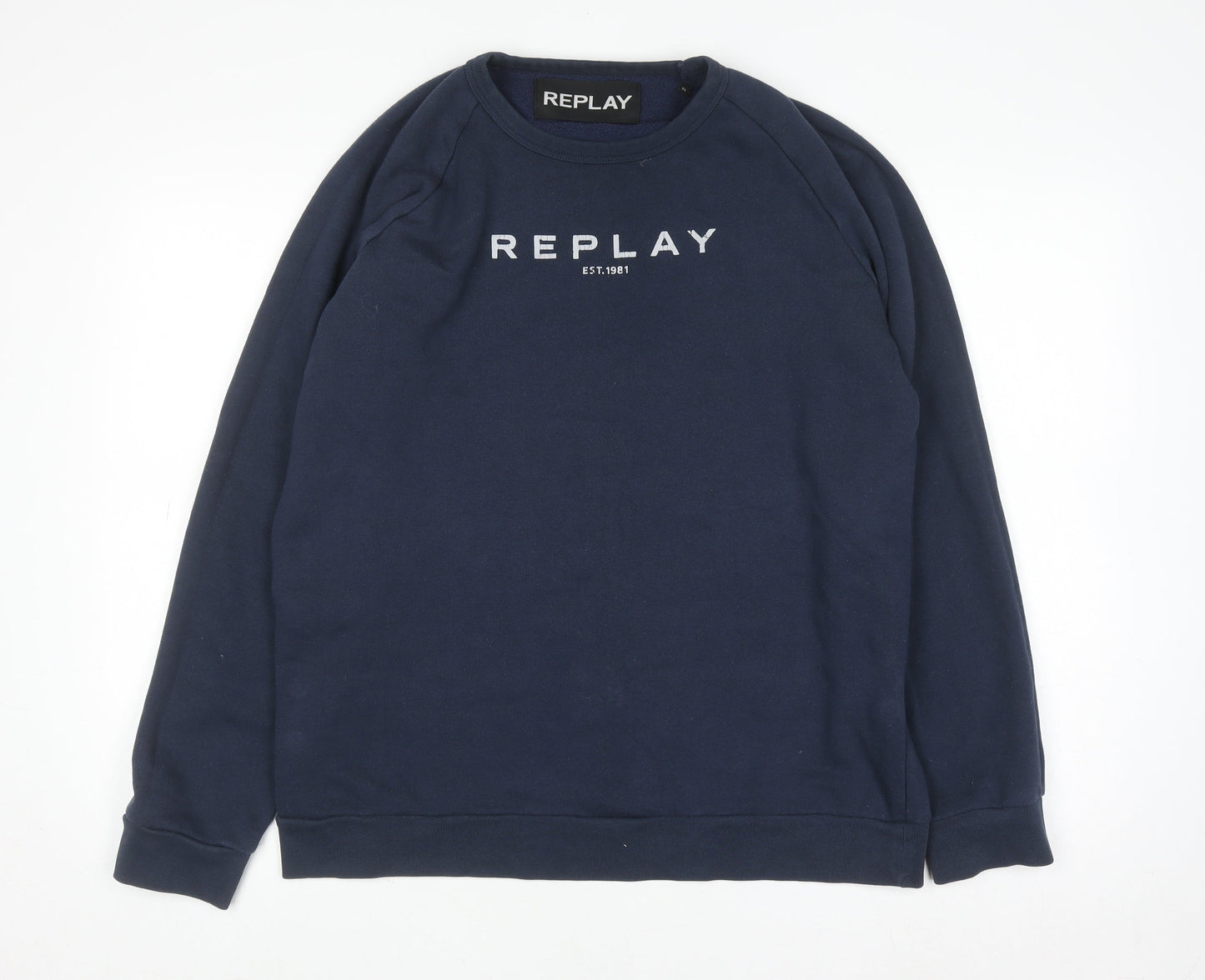 Mens UK Size XL Replay Blue Pullover Sweatshirt