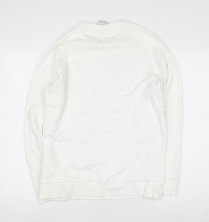 Mens UK Size S adidas White Pullover Sweatshirt