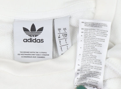 Mens UK Size S adidas White Pullover Sweatshirt