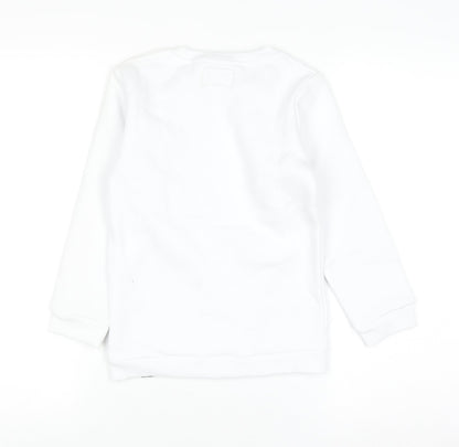 Cafe Mambo Ibiza Girls White Graphic Pullover Sweatshirt 8 Years