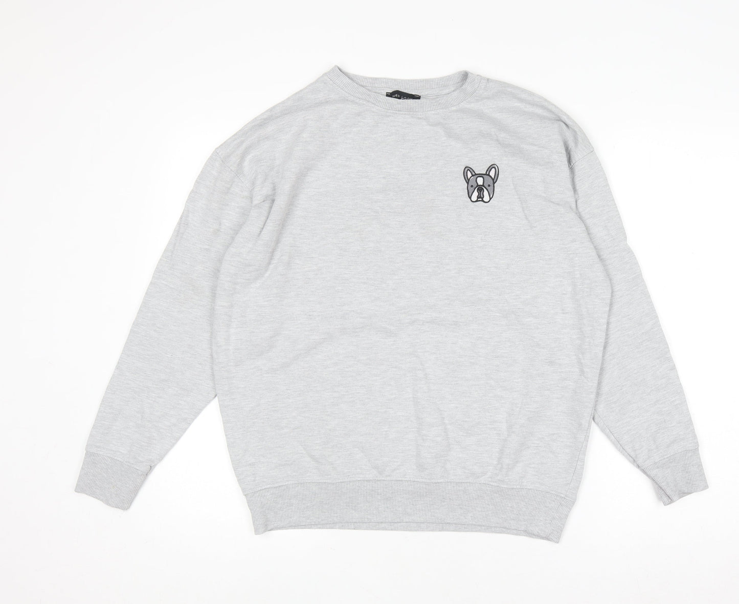 Womens UK Size S New Look Grey Pullover Sweatshirt