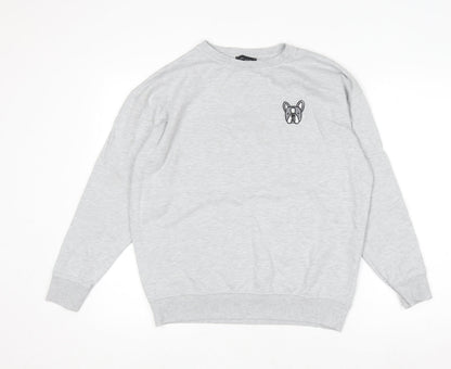 Womens UK Size S New Look Grey Pullover Sweatshirt