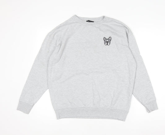 Womens UK Size S New Look Grey Pullover Sweatshirt