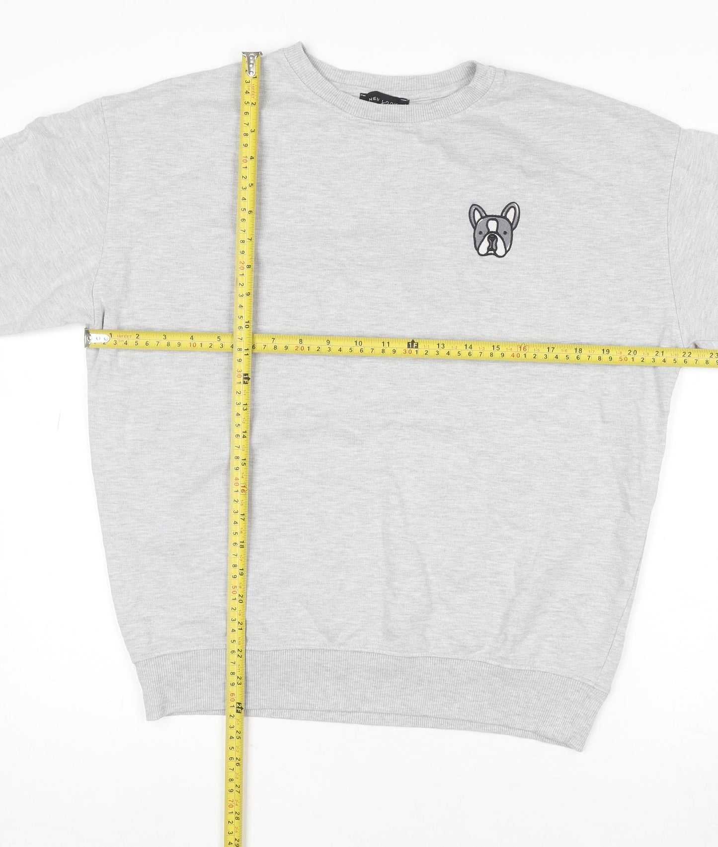 Womens UK Size S New Look Grey Pullover Sweatshirt