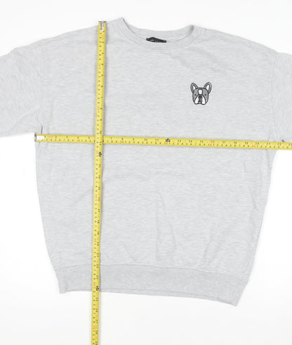Womens UK Size S New Look Grey Pullover Sweatshirt
