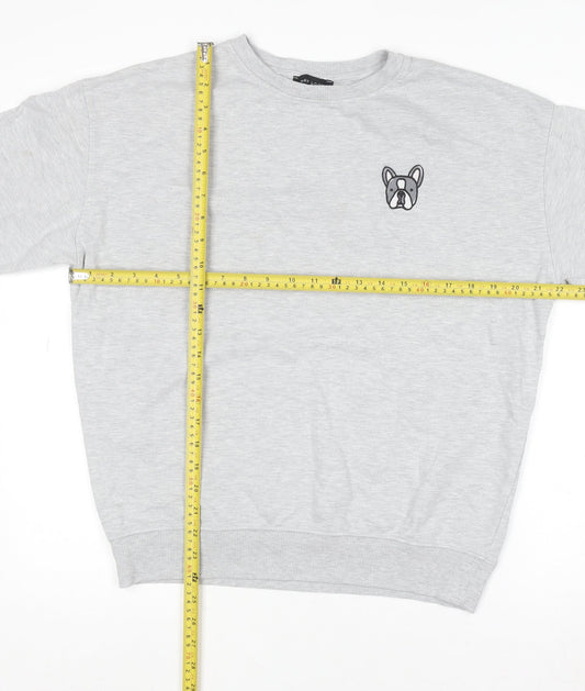 Womens UK Size S New Look Grey Pullover Sweatshirt
