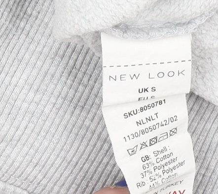 Womens UK Size S New Look Grey Pullover Sweatshirt