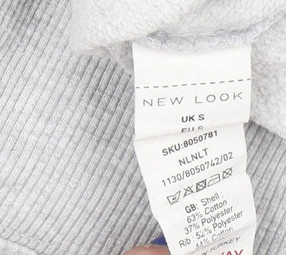 Womens UK Size S New Look Grey Pullover Sweatshirt