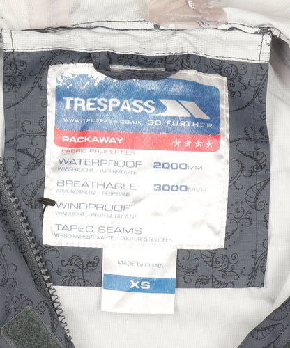 Trespass Womens Grey Waterproof Hooded Rain Coat XS