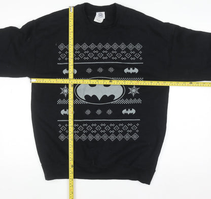 Mens UK Size M DC Comics Originals Black Pullover Sweatshirt