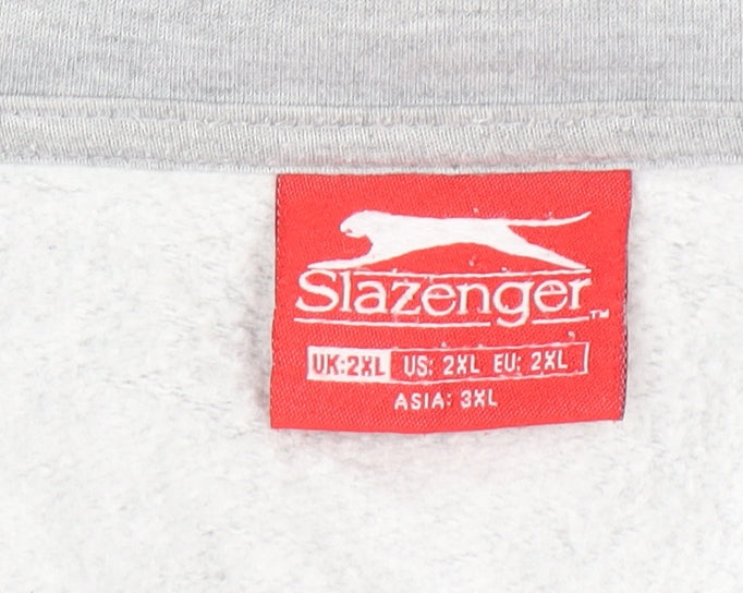 Mens UK Size 2XL Slazenger Grey Full Zip Sweatshirt