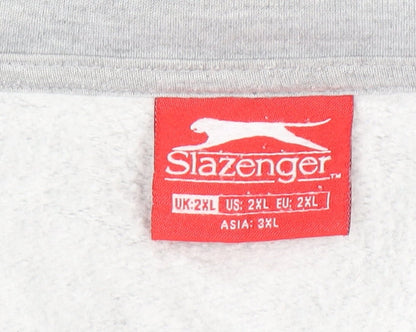 Mens UK Size 2XL Slazenger Grey Full Zip Sweatshirt