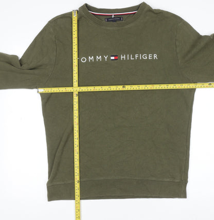 Mens UK Size L Tommy Hilfiger Green Pullover Sweatshirt
