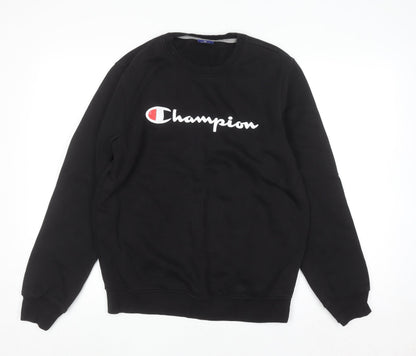 Mens UK Size M Champion Black Pullover Sweatshirt
