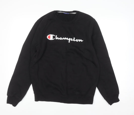 Mens UK Size M Champion Black Pullover Sweatshirt