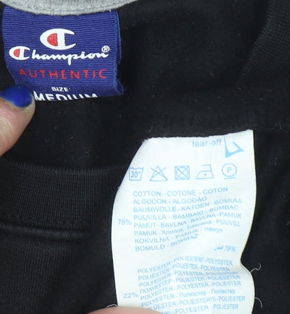 Mens UK Size M Champion Black Pullover Sweatshirt