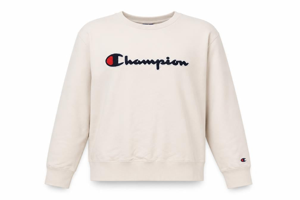 Womens UK Size L Champion Beige Pullover Sweatshirt