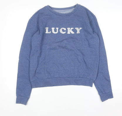 Womens UK Size S Cotton On Blue Pullover Sweatshirt